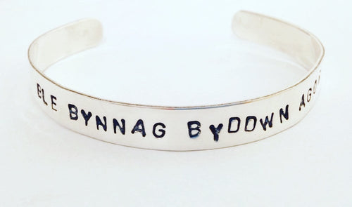 Silver Cuff Bangle with any quote/words